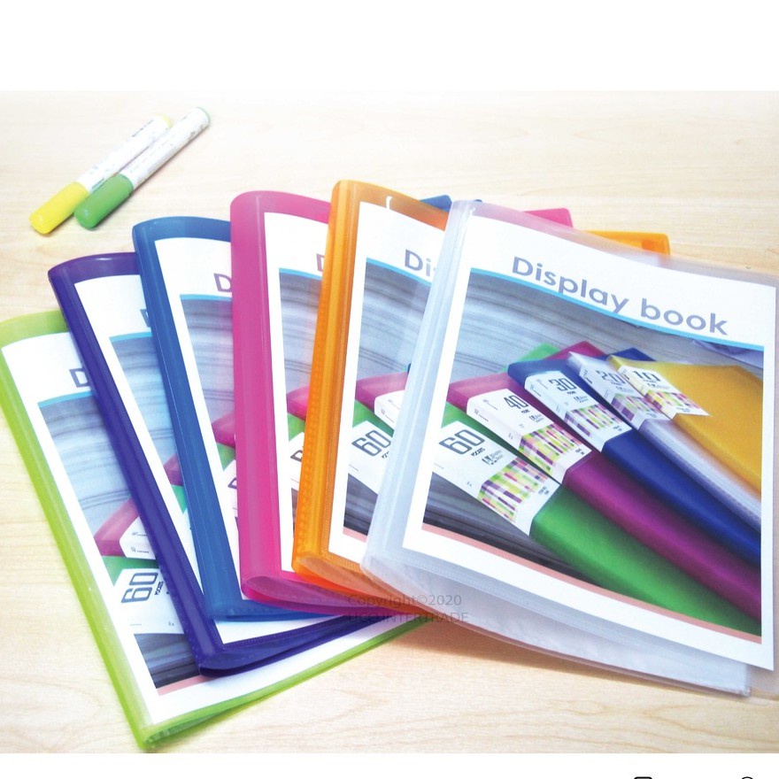 *สอดปกเต็มแผ่น* แฟ้มโชว์เอกสารปกแข็ง A4 20 ซอง มี 6 สี แฟ้มสะสมผลงาน แฟ้มโชว์เมนู แฟ้มสินค้า แฟ้มโชว์สินค้า จัดหมวดง่าย