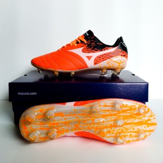 รองเท้าฟุตบอล Mizuno MORELIA ORANGE BLACK WHITE สวมใส่สบาย คุณภาพดี สําหรับผู้ชาย