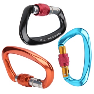 อุปกรณ์คลิปล็อคปีนเขา D Carabiner อัลลอยด์สําหรับปีนเขา