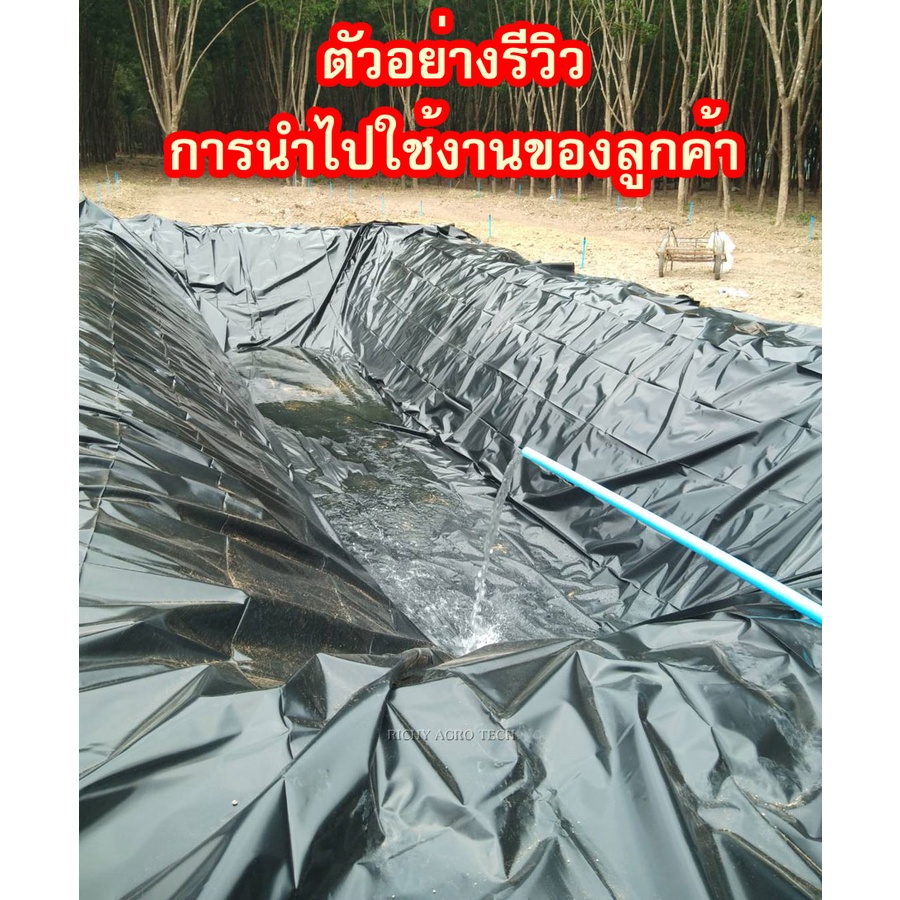 ผ้ายางปูบ่อปลา ขนาดแผ่น 6x8 ม. เกรด A หนา 0.30มิล กัน UV (สีดำ ทนแดด 3 - 5 ปี) เป็นพลาสติก PE ปูบ่อ อย่างดี - รูปที่ 6