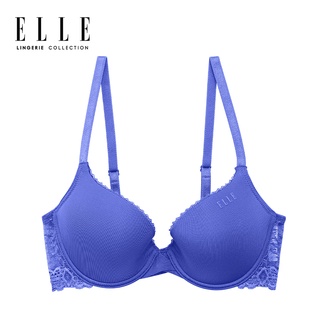 ELLE Lingerie Moulded Bra บร้าเต้าเรียบมีโครงเสริม Pad ฟองน้ำตกแต่งลูกไม้ - LB6550