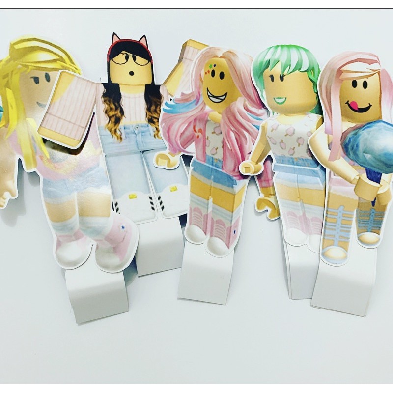 Ro blox Girl Stand Character Birthday Table Decorative / ของตกแต่งโต๊ะของหวาน
