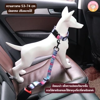 สายจูงสุนัข เข็มขัดนิรภัยสำหรับสัตว์เลี้ยง แบบยืดหยุ่นได้ พร้อมปลอกคอสุนัข A003 [6 สี]