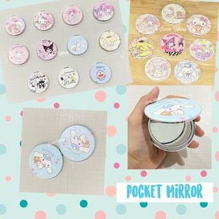 พร้อมส่ง กระจกพกพา ทรงกลม ลายการ์ตูน