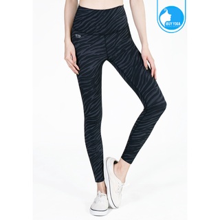 IBY - High Waist Yoga Legging - Stand Out - Dark Gray Zebra ลายม้าลายเทาเข้ม