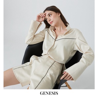 Genesis-Emma Shirt Long Sleeves (Blue/Beige) เสื้อแขนยาว