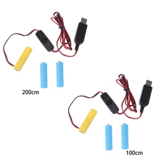 R* สายอะแดปเตอร์พาวเวอร์ซัพพลาย แบตเตอรี่ AA USB พร้อมสวิตช์ 3 AA LR6 แบบเปลี่ยน