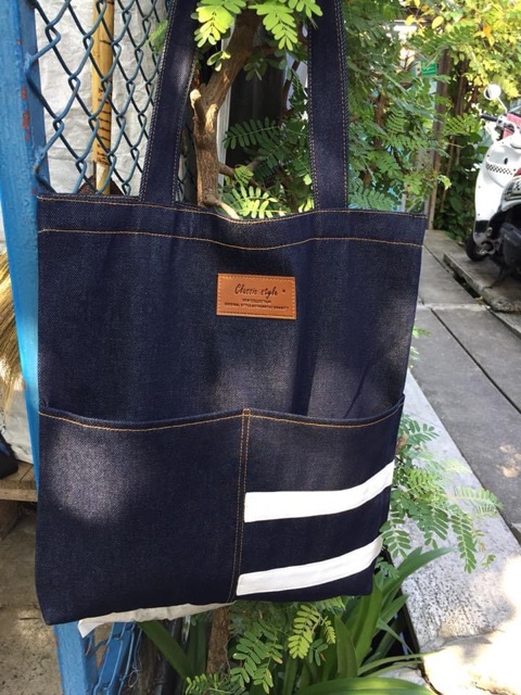 พร้อมส่ง กระเป๋ายีนส์วินเทจ สะพายข้างมีซิป รุ่นJeans