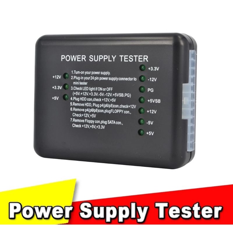 Power Supply Units 149 บาท Power Supply Tester Checker LED 20/24 PinสำหรับPSU ATX SATA HDD Tester CheckerวัดสำหรับPC Computeขายส่ง Computers & Accessories
