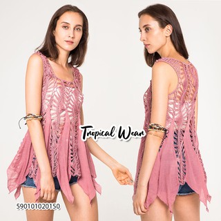 tropical wear เสื้อถักแฟชั่นถักโคร์เชต์ tops Crochet