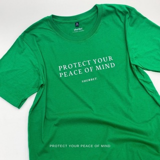 เสื้อยืดผ้าฝ้ายพิมพ์ลายแฟชั่นเสื้อยืดผ้าฝ้ายsherbettee|เสื้อยืดลาย peace of mind