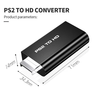 อะแดปเตอร์ ps2 to hd ตัวแปลงPS2 To HD Converter ต่อเครื่องเล่น PS2 ออกทีวี HD 3.5mm ภาพชัด สำหรับ Audio/Monitor/Projecto