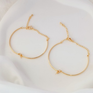 สร้อยข้อมือ ชุบทองแดง 14k พร้อมฝาปิด สามารถปรับได้ แฮนด์เมด DIY สําหรับทําเครื่องประดับ