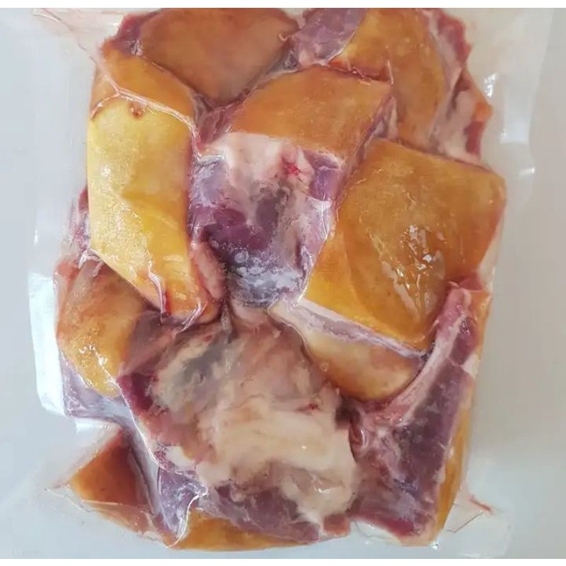 เนื้อแพะ ติดหนัง มีกระดูก [ Goat and skin with bone ] ฮาลาล หนึบหนับมากแม่ อร่อยทุกเมนู ให้ 1 กิโล ส่งฟรี