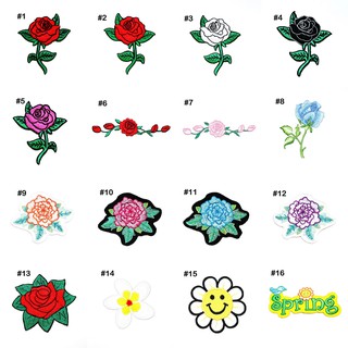 [ ตัวรีดดอกไม้ กุหลาบ หรูหรา หลากสี ] Flower Rose Patch ตัวรีดติดเสื้อ wop ช่อดอกกุหลาบ ตัวรีด ดอกไม้ อาร์ม น่ารัก สวย