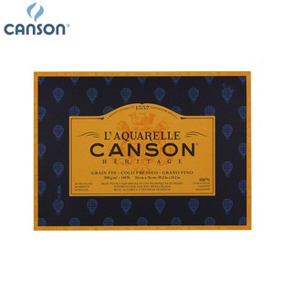 Canson(แคนสัน) บล็อค เฮอริเทจ เกรดมืออาชีพ ผิวกึ่งหยาบ ขนาด 26×36 ซม. หนา 300 แกรม บรรจุ 20 แผ่น 100720003