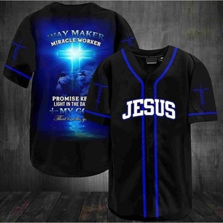 เสื้อกีฬาเบสบอล Jesus Lion Way Maker Miracle Worker Promise Keeper My God ThatS Who You Are Baseball Jersey สําหรับผู้ชาย