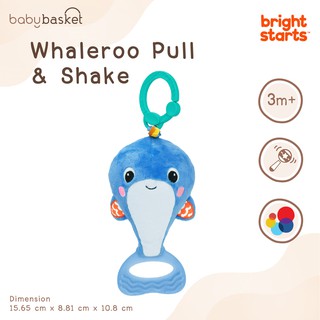 Bright Starts Whale-a-roo Pull &amp; Shake ตุ๊กตาแขวนรถเข็น ตุ๊กตาปลาวาฬ ตุ๊กตาปลาสั่นได้