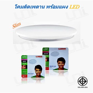 โคมไฟติดเพดานกลมพร้อมแผงชิฟ LED ขนาด 18W-24W Slim