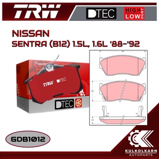 ผ้าเบรคหน้า TRW สำหรับ SENTRA (B12) 1.5L, 1.6L 88-92 (GDB1012)