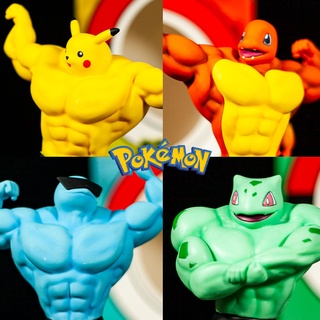 โมเดลฟิกเกอร์ Pokemon GO Muscle Macho show Pikachu Little Fire Dragon Jenny Turtle Wonderful Frog Seed Fig gk ของเล่นสําหรับเด็ก❤