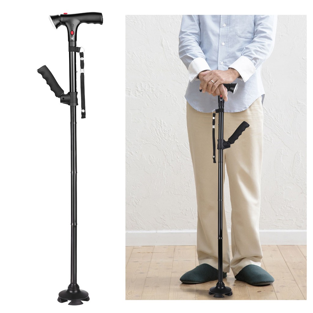 Safety Elderly Walking Stick Telescopic Canes Crutch Staff Folding Grip  Hiking Walk Mens Cane Hiking Poles Crutches - dotvrz_s9v - ThaiPick