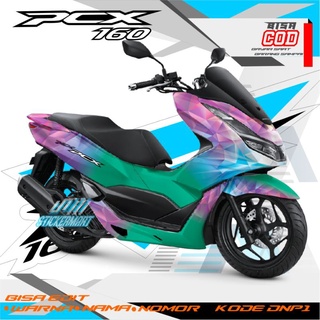 สติกเกอร์รูปลอก Pcx160 4 วาล์ว สีฟ้า