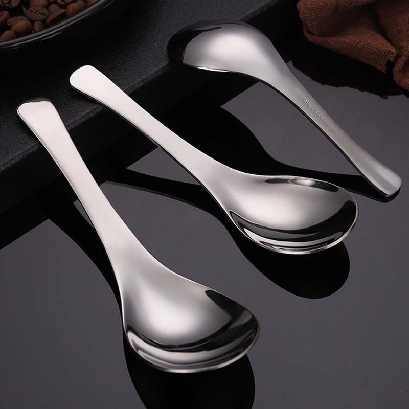 ช้อนกลางสแตนเลส สไตล์เกาหลี สีเงิน สีทอง มี 3 ขนาด สำหรับตักแกง ซุป ขนม ของหวาน  By Nick Cool Shop - รูปที่ 4