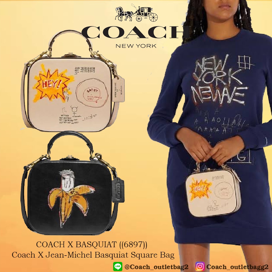 Limited edition!! COACH X BASQUIAT ((6897)) Coach X Jean-Michel Basquiat Square Bag