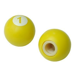 จุกวาล์วยาง ลูกสนุ๊กเกอร์ สีดำ สีเหลือง ( TIRE VALVE C BALL YELLOW / BLACK )