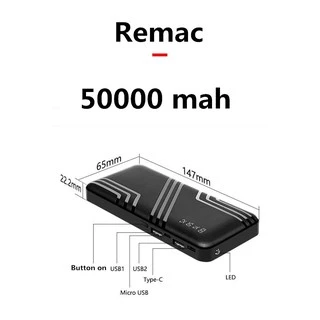 แบตเตอรี่สำรอง Power Bank รุ่นPRO E2 Pro ของแท้ 100% ความจุ 50000mAh ฟรีสายชาร์จ Micro USB 🔥พร้อมซองกันรอย🔥