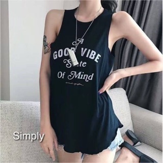 เสื้อกล้ามเปิดหลัง Good vibe (ส่งฟรี)