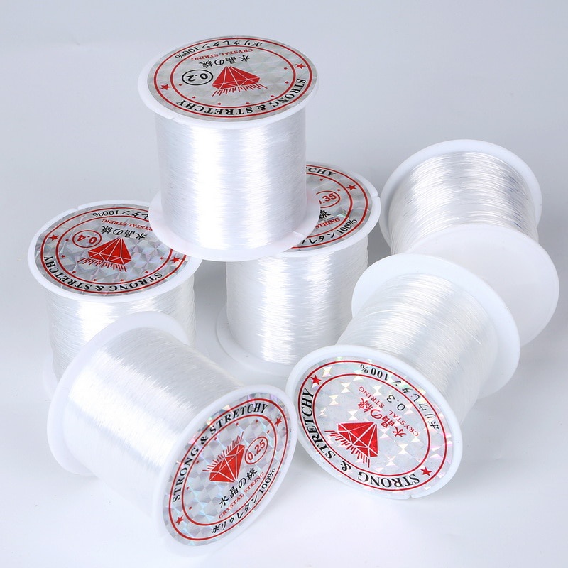 สายปลาลวดใสไม่ยืดขนาด 1 ม้วน .material ไนล่อนแข็งแรง ใช้ทำเครื่องประดับและงานฝีมือ