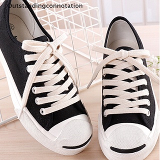 [Outstandingconnotation] เชือกผูกรองเท้ากีฬา ผ้าฝ้าย แบบหนา 100 ซม. 120 ซม. 140 ซม. 160 ซม. 1 คู่