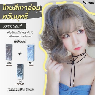 Berina เบอริน่า เซตสีผม Ash Brown (A38 / A21 / A1) สีเทาควันบุหรี่