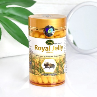 แท้100%มีสติ๊กเกอร์" Royal jelly นมผึ้ง 120 เม็ด Nature’s King Royal Jelly 1000 Mg. เนเจอร์ คิง รอยัล เจลลี่1000 มก