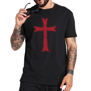 เสื้อยืดผ้าฝ้าย 100% พิมพ์ลาย Crder Knights Templar Distressed Cross ระบายอากาศ ขนาด: S-4XL