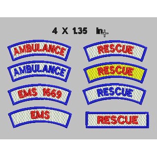 [พร้อมส่ง] อาร์มโค้ง  AMBULANCE   EMS  RESCUE (รับผลิตเป็นจำนวนมาก)