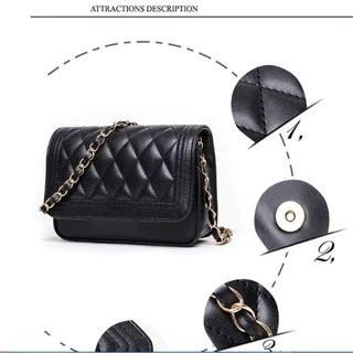 [2-28ก.พ.ใส่โค้ดSPC212BAGลด10.-] Bag Fashion กระเป๋าแฟชั่น กระเป๋าสะพายข้าง สายถักสีทอง