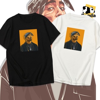 เสื้อยืดคลาสสิกขนาดใหญ่ 55-100 กก. เสื้อยืด 2Pac เสื้อยืด Tupac Shakur เสื้อแร็พผู้ชาย Top Tees ~Q]