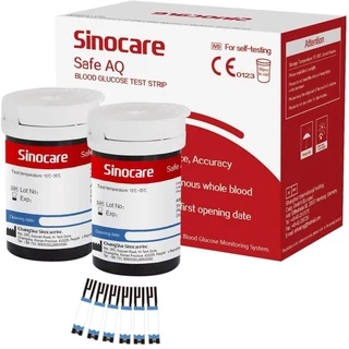 🔥พร้อมส่ง🔥 แผ่นตรวจน้ำตาล Sinocare รุ่น Safe AQ แผ่นทดสอบ แถบวัดน้ำตาล Sinocare