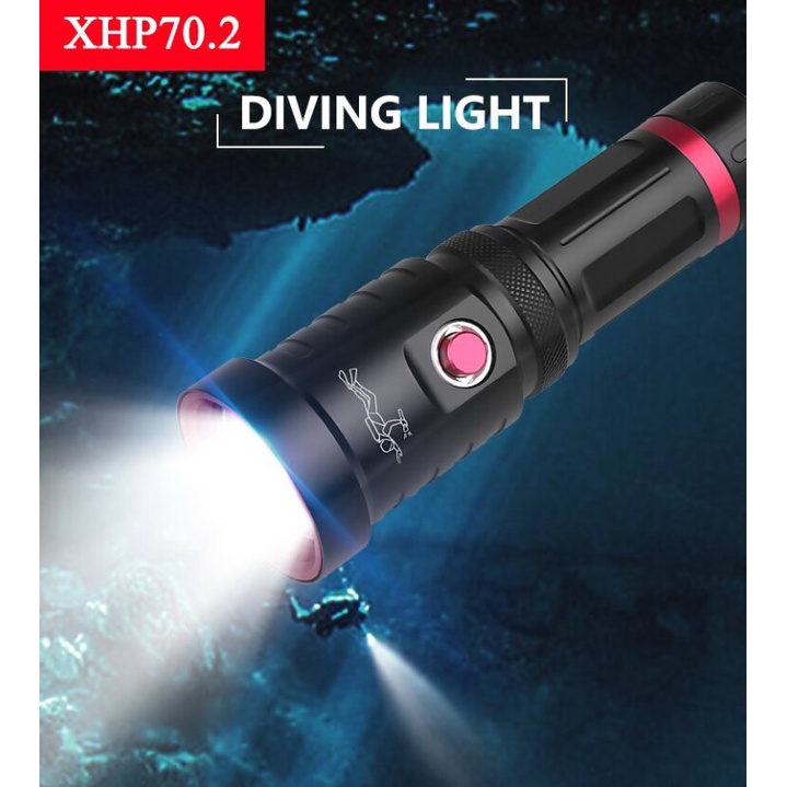 Torch Light Most Professional Underwater Torch Diving Flashlight XHP70