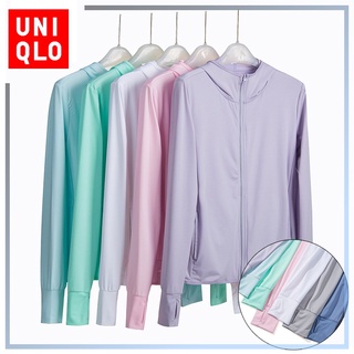 Uniqlo เสื้อแจ็กเก็ตกันแดด มีฮู้ด ระบายอากาศ แบบแห้งเร็ว เหมาะกับฤดูร้อน สําหรับผู้หญิง