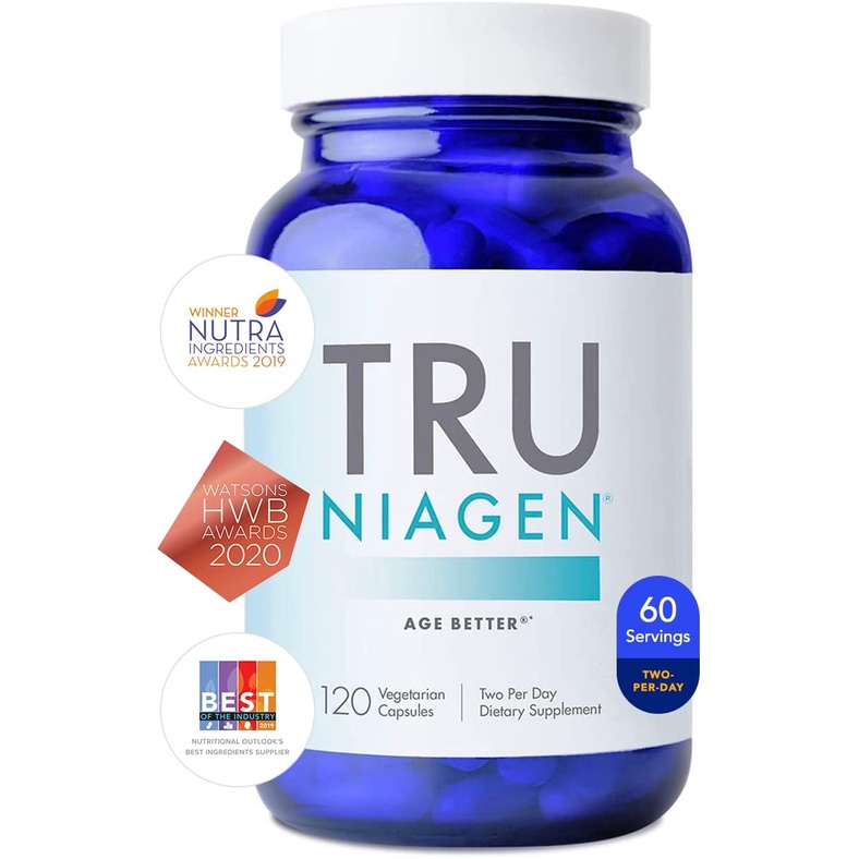 Tru Niagen มีกล่อง Multi Award Winning Patented NAD+ Booster 120 capsules แท้ Efficient Than NMN imported USA