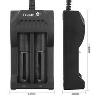 เครื่องชาร์จเปล่า Trustfire TR-017 สำหรับถ่านชาร์จ 3.7V ชาร์จได้ครั้งละ 2 ก้อน