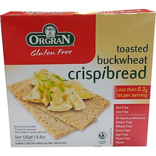 Orgran Toasted Buckwheat Crispbread 125g  ออร์แกรนขนมปังบัควีทอบกรอบ 125 กรัม