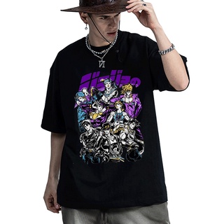 T-shirt  เสื้อยืดแขนสั้น ผ้าฝ้าย พิมพ์ลายอนิเมะ Jojo Bizarre Adventure แฟชั่นฤดูร้อน สไตล์ญี่ปุ่น สําหรับผู้ชายS-5XL