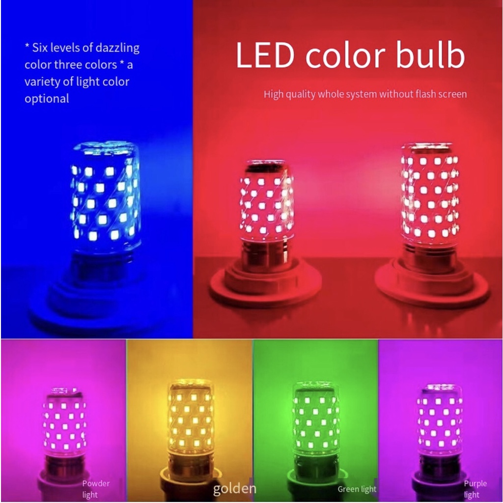 หลอดไฟ LED E27/E14 12W/16W หลากสี สําหรับห้องนอน