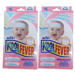 Kool Fever แผ่นเจลลดไข้ สำหรับเด็กทารก 6 แผ่น/กล่อง (2 กล่อง)