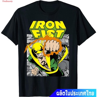 【ผ้าฝ้ายแท้】อเมริกัน มาร์เวล ดิ อเวนเจอร์ส พันธมิตร ไอรอนแมน ธอร์ แม่ม่ายดำ Hulk กัปตันมาร์เวล Marvel Iron Fist Retro Co